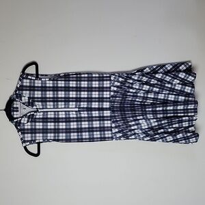 Smith & Quinn Mackenzie Dress Vandy Plaid Blue White Midi Size Small